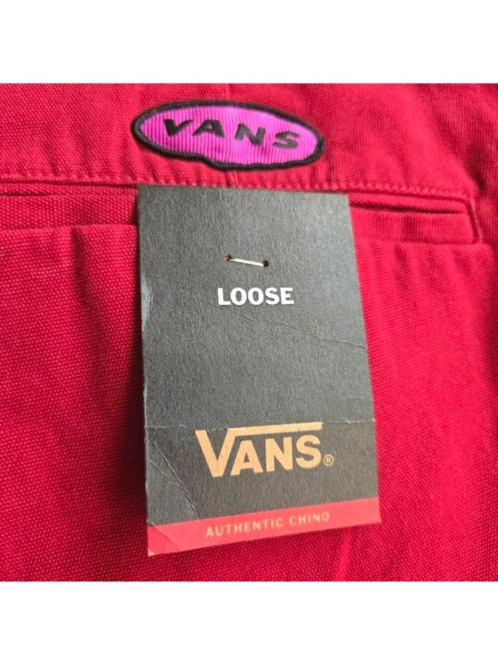 Vans Authentic Knost La Curren Chino Loose Fit Women 25 waist Red Cotton New 042 - Picture 11 of 11